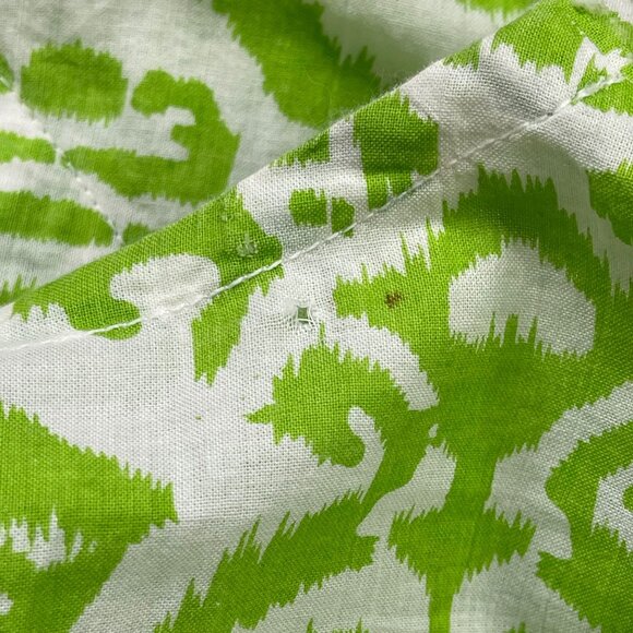 Soft Surroundings Beaded Tunic Top Womens Small Relaxed V-Neck Green 100% Cotton - Picture 8 of 15